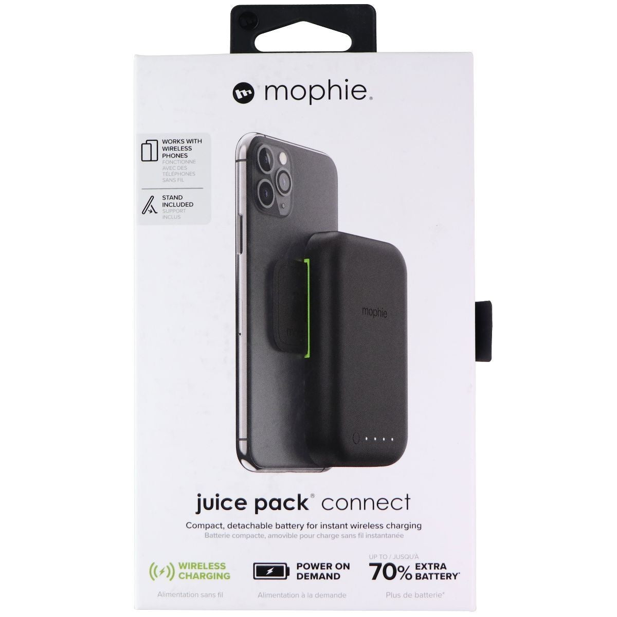 Mophie Juice Pack Connect 5,000mAh Battery Attachment for Qi Phones - Black Cell Phone - Chargers & Cradles Mophie    - Simple Cell Bulk Wholesale Pricing - USA Seller