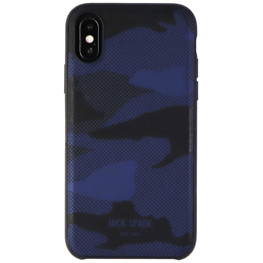 Jack Spade Co-mold Inlay Case for iPhone Xs/X - Shadow Camo Blue Leather Cell Phone - Cases, Covers & Skins Jack Spade - Simple Cell Bulk Wholesale Pricing - USA Seller