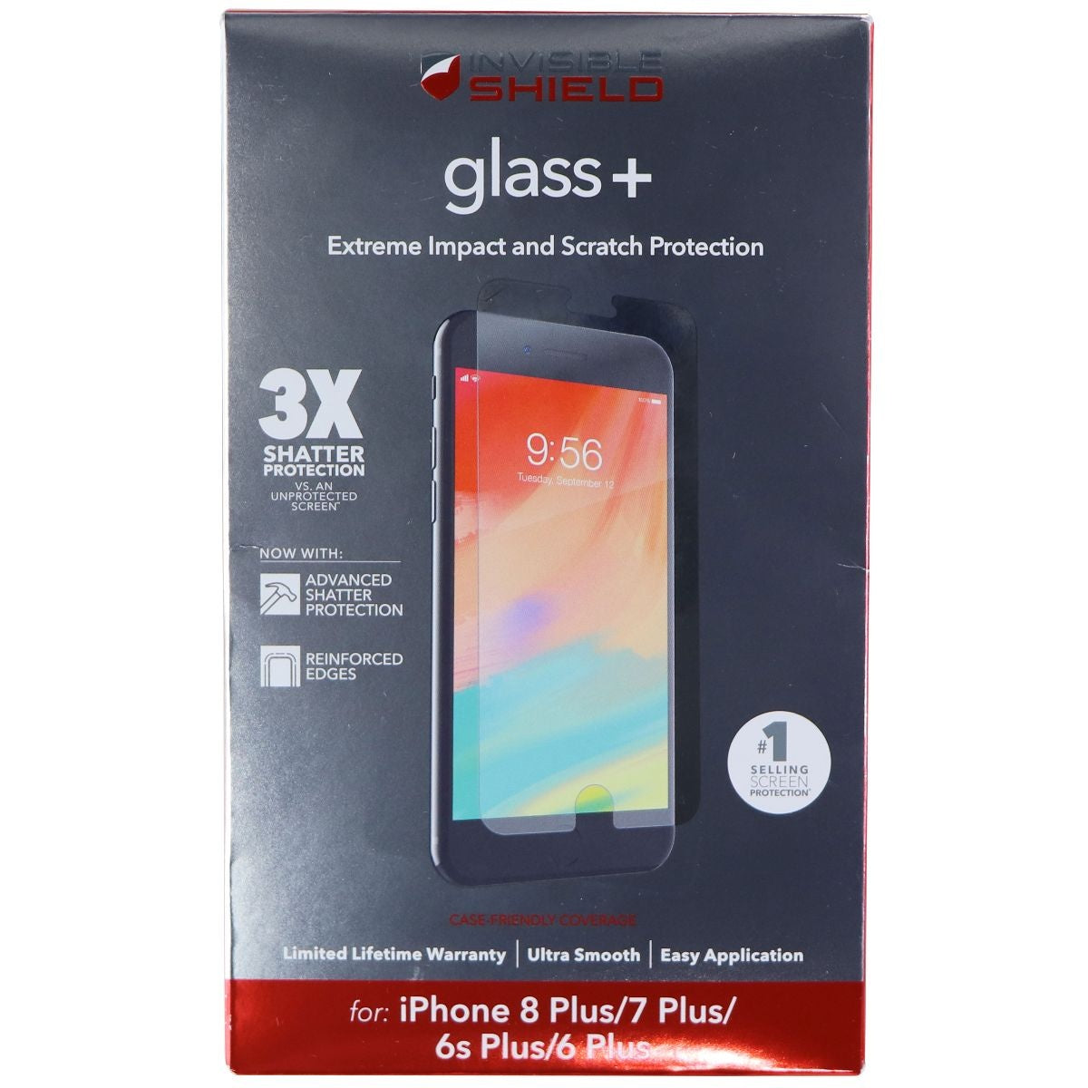 ZAGG Invisible Shield (Glass+) Screen Protector for Apple iPhone 8 Plus / 7 Plus Cell Phone - Screen Protectors Zagg - Simple Cell Bulk Wholesale Pricing - USA Seller