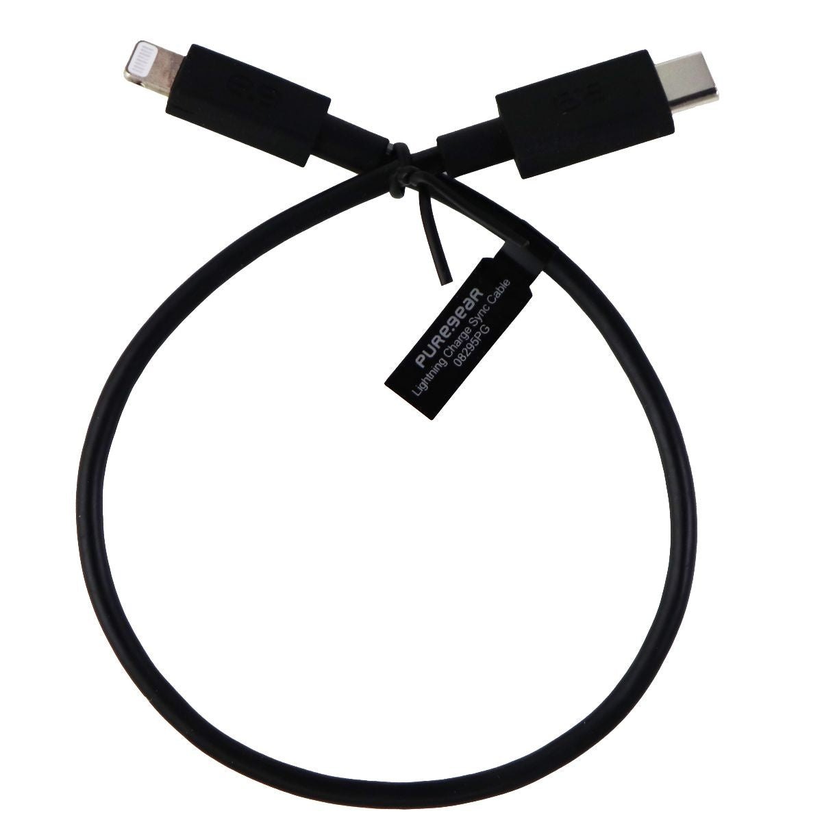 PureGear Short (9-inch) USB-C to Lightning 8-Pin Charge/Sync Cable - Black Cell Phone - Cables & Adapters PureGear - Simple Cell Bulk Wholesale Pricing - USA Seller