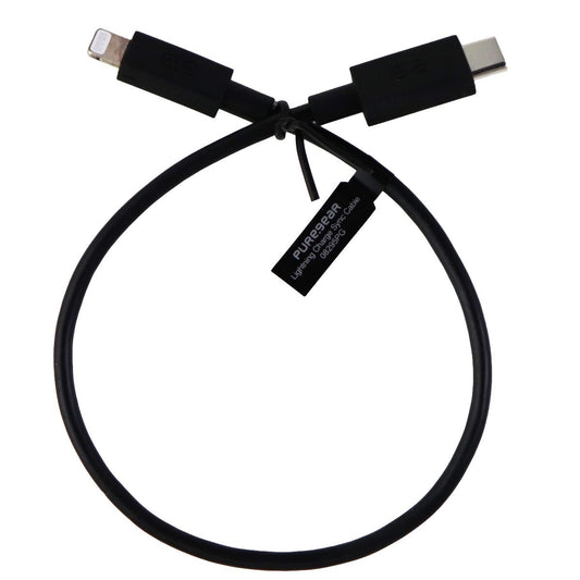 PureGear Short (9-inch) USB-C to Lightning 8-Pin Charge/Sync Cable - Black Cell Phone - Cables & Adapters PureGear - Simple Cell Bulk Wholesale Pricing - USA Seller
