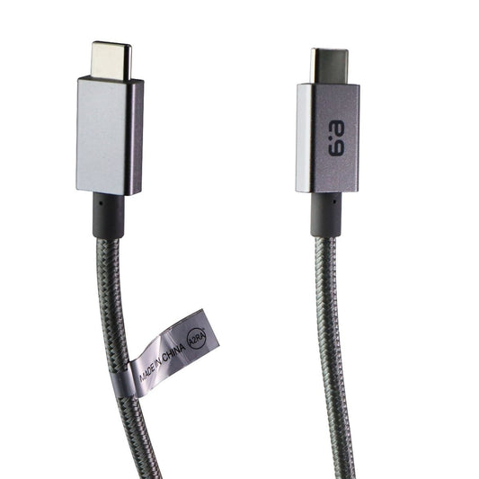 PureGear 10-Foot Braided USB-C to USB-C Charging Cable - Metallic Space Gray Cell Phone - Cables & Adapters PureGear    - Simple Cell Bulk Wholesale Pricing - USA Seller