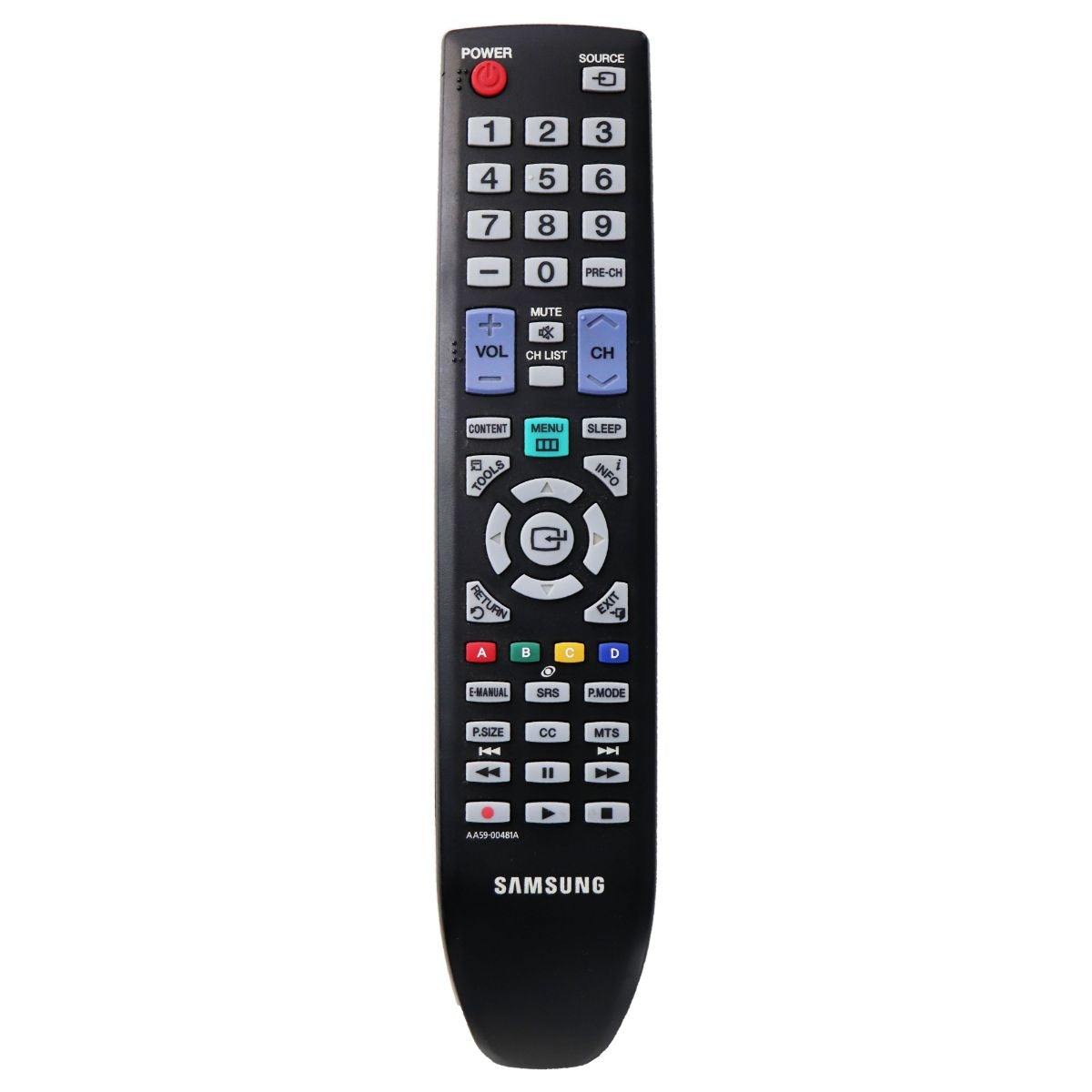 Samsung Remote Control (AA59-00481A) for Select Samsung TVs - Black TV, Video & Audio Accessories - Remote Controls Samsung - Simple Cell Bulk Wholesale Pricing - USA Seller