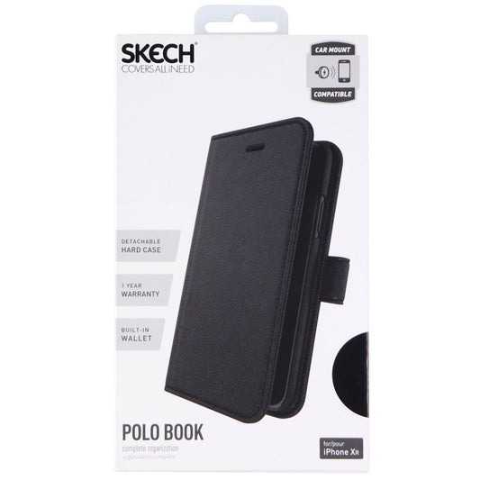 Skech Polo Book Wallet Cover Detachable Case for Apple iPhone XR - Black Cell Phone - Cases, Covers & Skins Skech - Simple Cell Bulk Wholesale Pricing - USA Seller