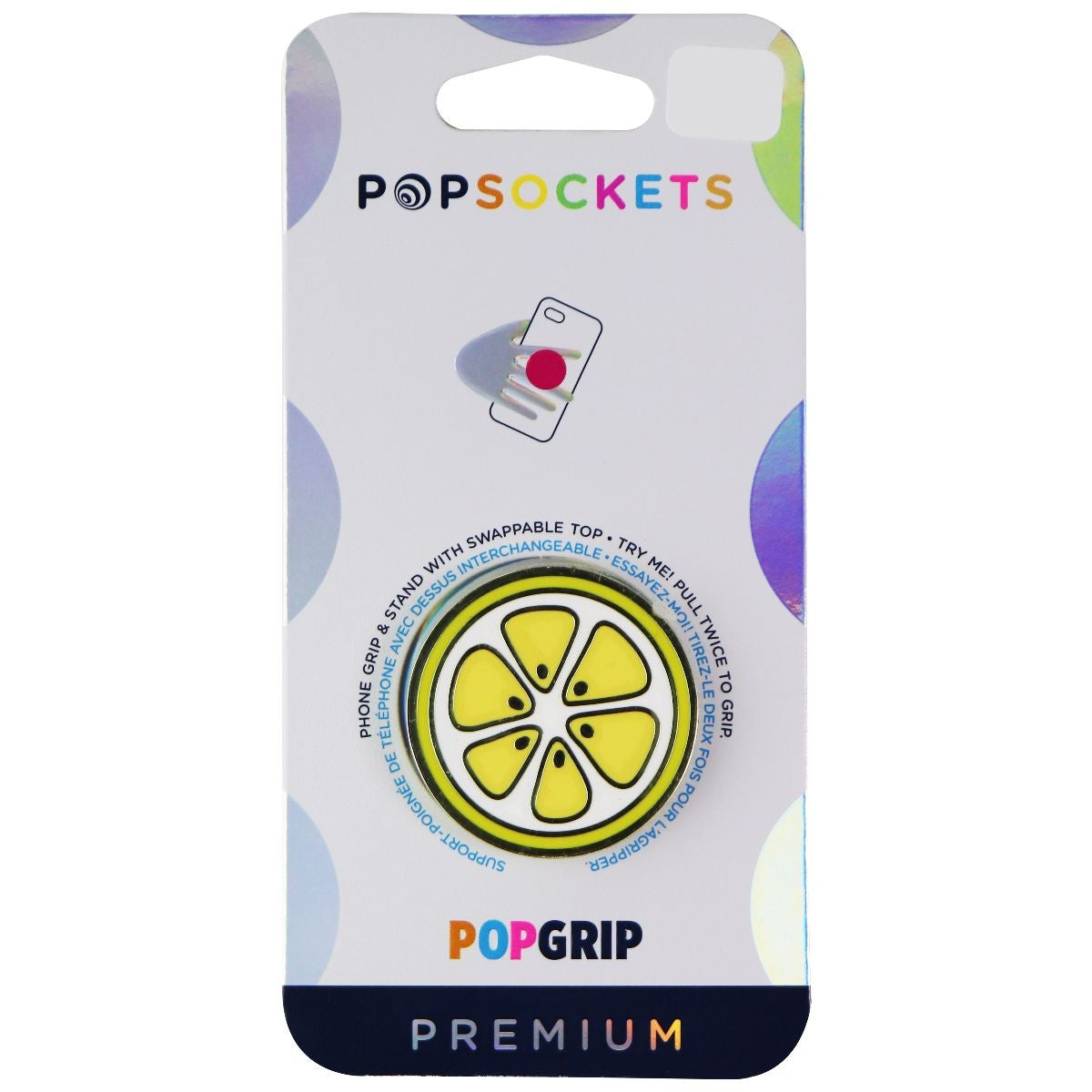 PopSockets PopGrip with Swappable Top for Phones & Tablets - Enamel Lemon Slice Cell Phone - Mounts & Holders PopSockets - Simple Cell Bulk Wholesale Pricing - USA Seller
