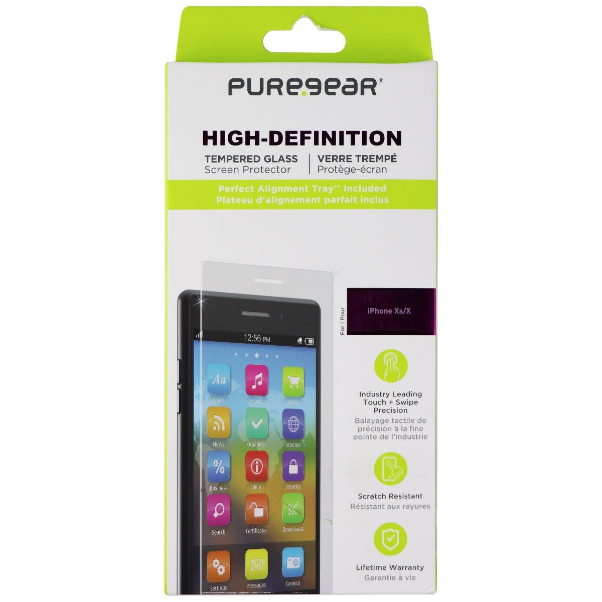 PureGear HD Clear Tempered Glass Screen Protector for Apple iPhone Xs/X - Clear Cell Phone - Screen Protectors PureGear    - Simple Cell Bulk Wholesale Pricing - USA Seller