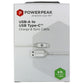 PowerPeak (6-Foot) USB to USB-C Charge & Sync Braided Cable - Silver Cell Phone - Cables & Adapters PowerPeak - Simple Cell Bulk Wholesale Pricing - USA Seller