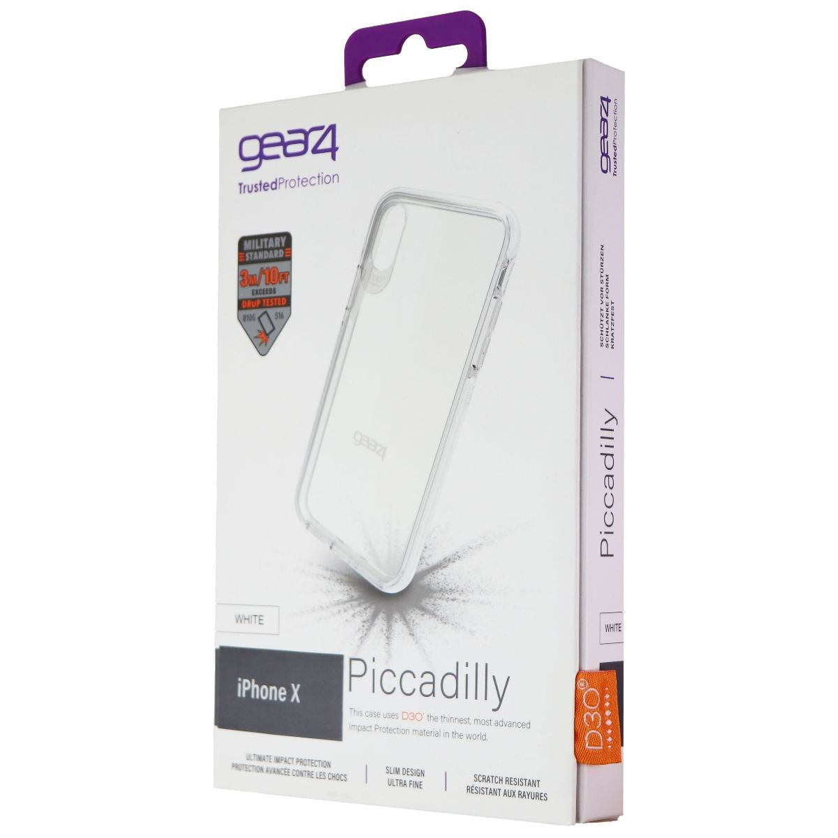 ZAGG Piccadilly Series Hybrid Case with D30 for Apple iPhone Xs/X - Clear/White Cell Phone - Cases, Covers & Skins Zagg - Simple Cell Bulk Wholesale Pricing - USA Seller