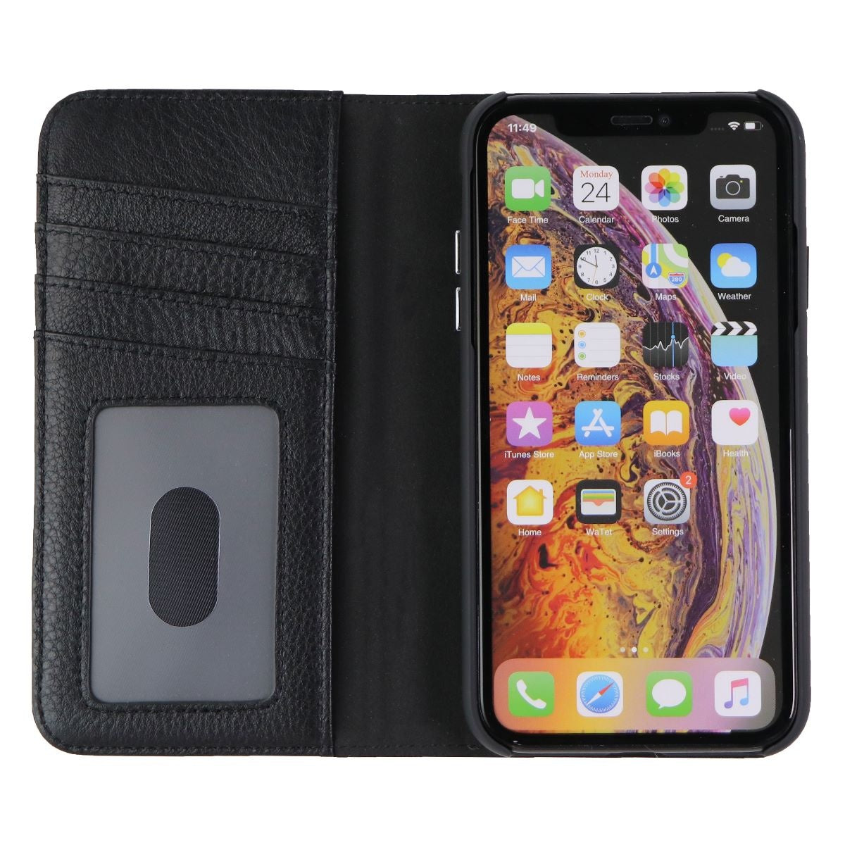 Case-Mate Wallet Folio Series Genuine Leather Case for Apple iPhone XR - Black Cell Phone - Cases, Covers & Skins Case-Mate - Simple Cell Bulk Wholesale Pricing - USA Seller