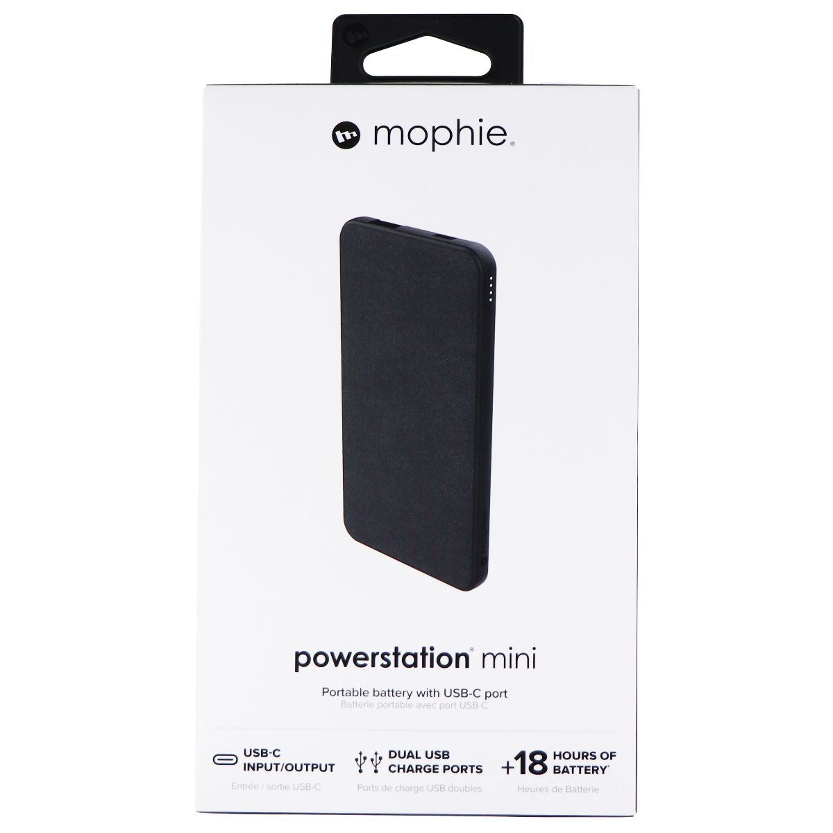 Mophie Powerstation Mini 5,000 mAh Battery with USB-C and USB-A Ports - Black Cell Phone - Chargers & Cradles Mophie    - Simple Cell Bulk Wholesale Pricing - USA Seller