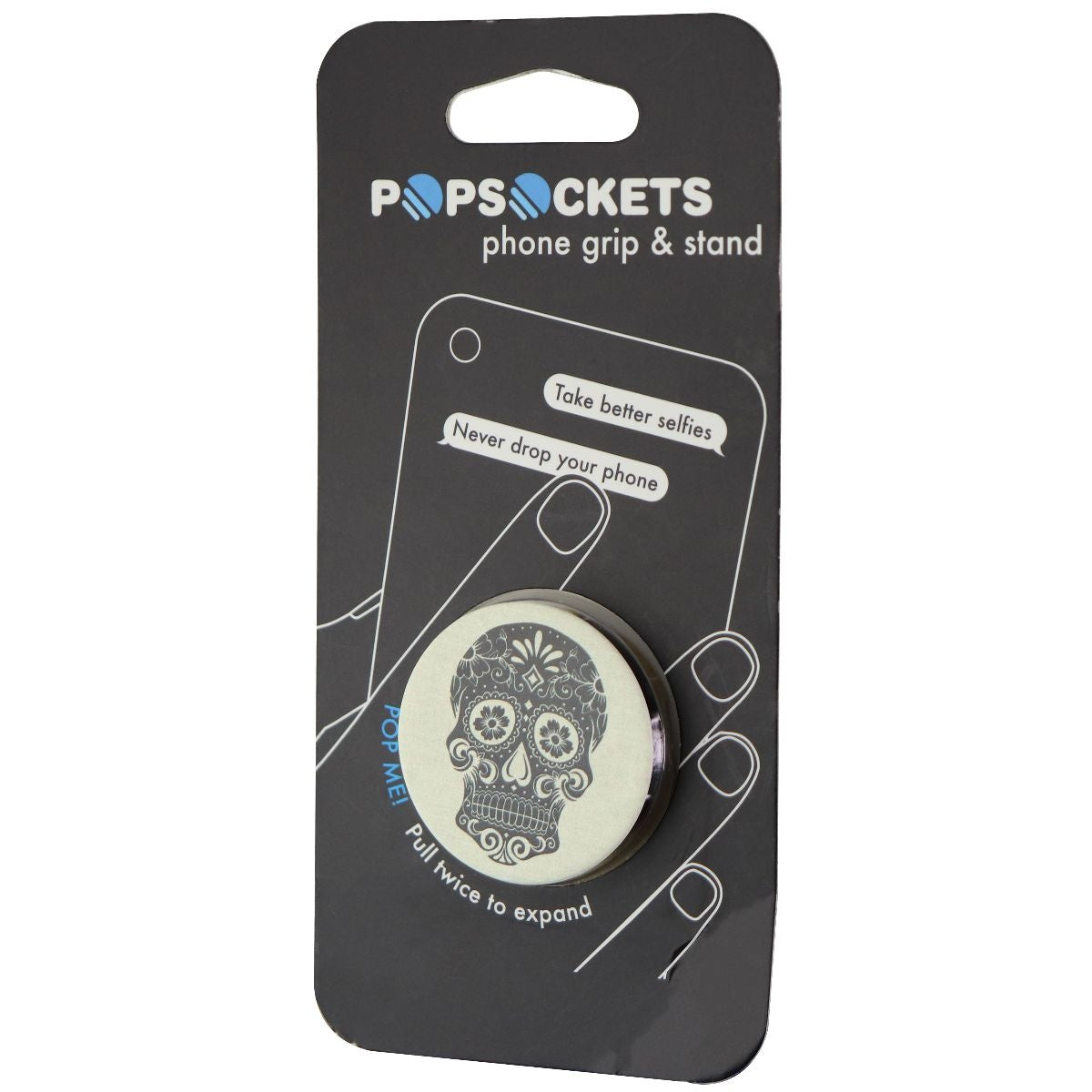 PopSockets Collapsible Grip & Stand for Phones & Tablets - Sugar Skull on Linen Cell Phone - Mounts & Holders PopSockets - Simple Cell Bulk Wholesale Pricing - USA Seller