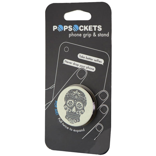 PopSockets Collapsible Grip & Stand for Phones & Tablets - Sugar Skull on Linen Cell Phone - Mounts & Holders PopSockets - Simple Cell Bulk Wholesale Pricing - USA Seller