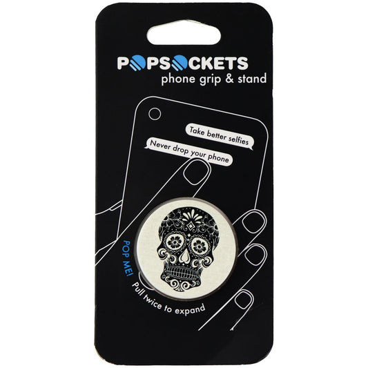 PopSockets Collapsible Grip & Stand for Phones & Tablets - Sugar Skull on Linen Cell Phone - Mounts & Holders PopSockets - Simple Cell Bulk Wholesale Pricing - USA Seller