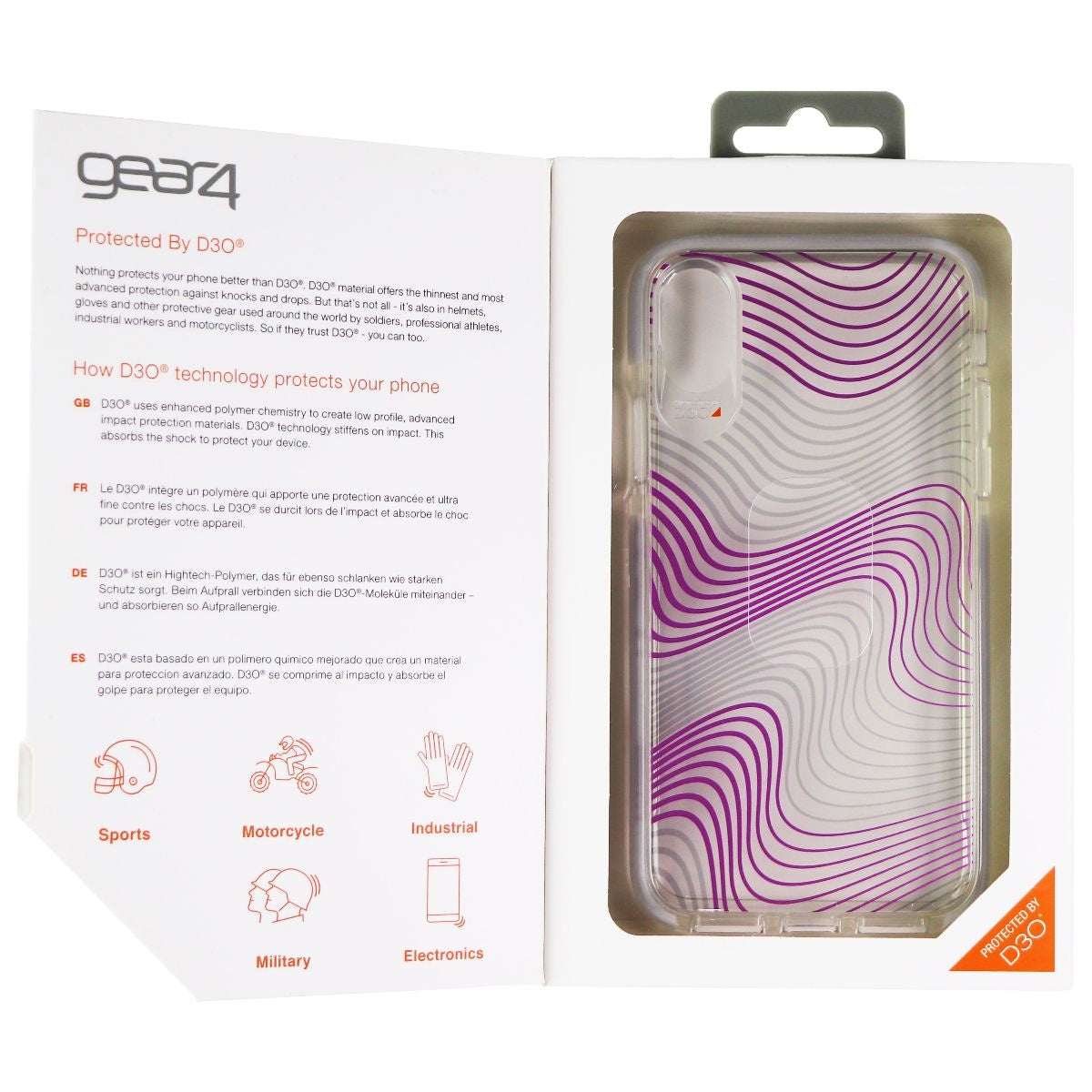 ZAGG Victoria Hybrid Case for Apple iPhone Xs/X - Clear / Purple Fabric Waves Cell Phone - Cases, Covers & Skins Zagg    - Simple Cell Bulk Wholesale Pricing - USA Seller