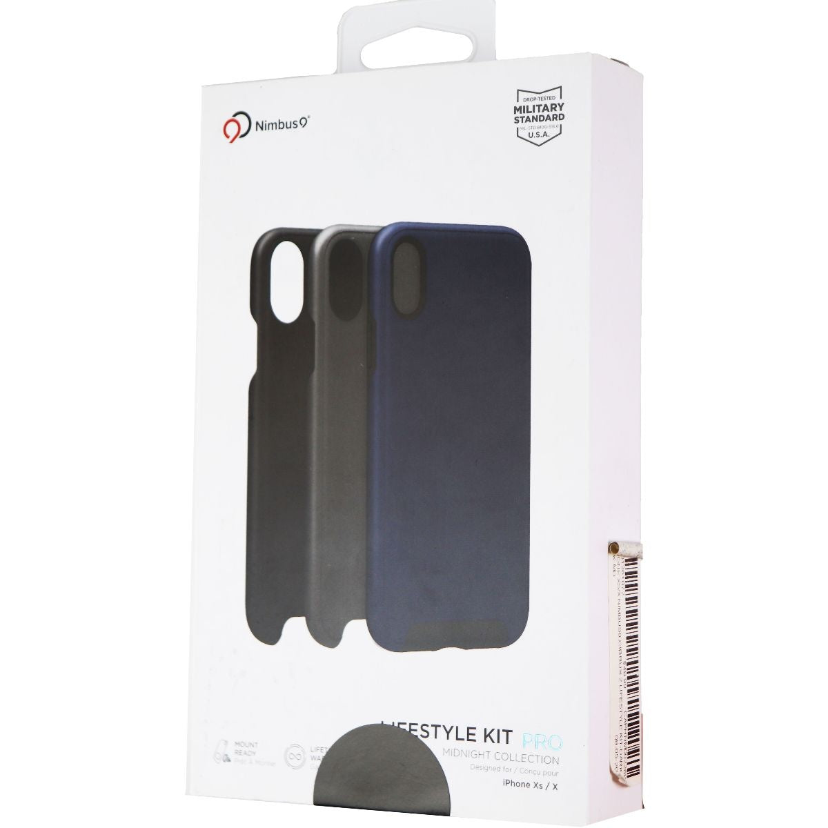 Nimbus9 LifeStyle Kit Cases (3 Pack) for iPhone Xs & X - Blue, Gray, Black Cell Phone - Cases, Covers & Skins Nimbus9 - Simple Cell Bulk Wholesale Pricing - USA Seller