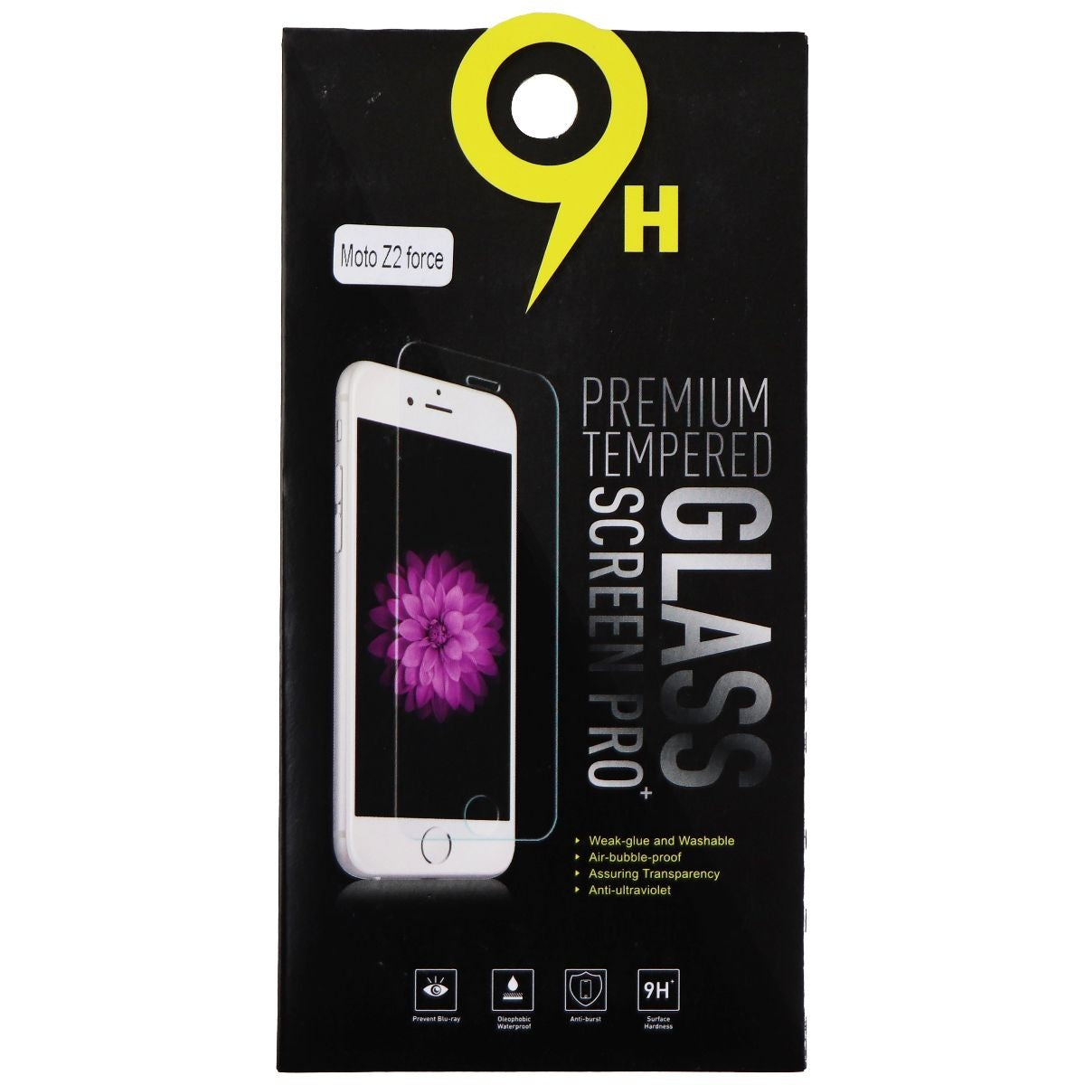 Premium 9H Tempered Glass Screen (Pro+) for Motorola Moto Z2 Force - Clear Cell Phone - Screen Protectors Unbranded    - Simple Cell Bulk Wholesale Pricing - USA Seller