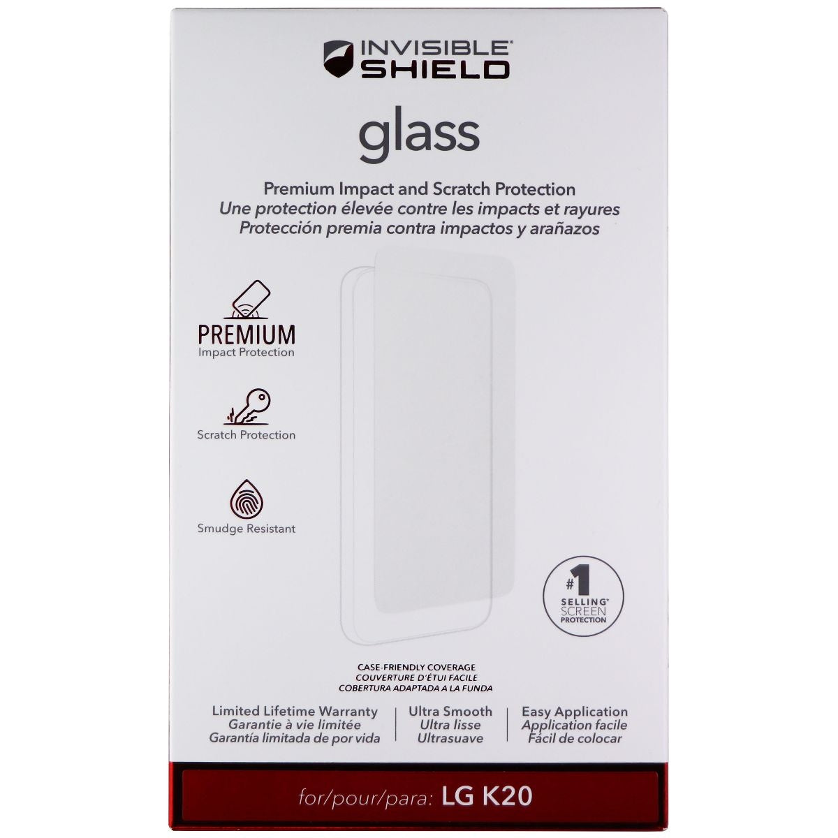 ZAGG Invisible Shield (Glass) Tempered Glass Screen Protector for LG K20 - Clear Cell Phone - Screen Protectors Zagg - Simple Cell Bulk Wholesale Pricing - USA Seller