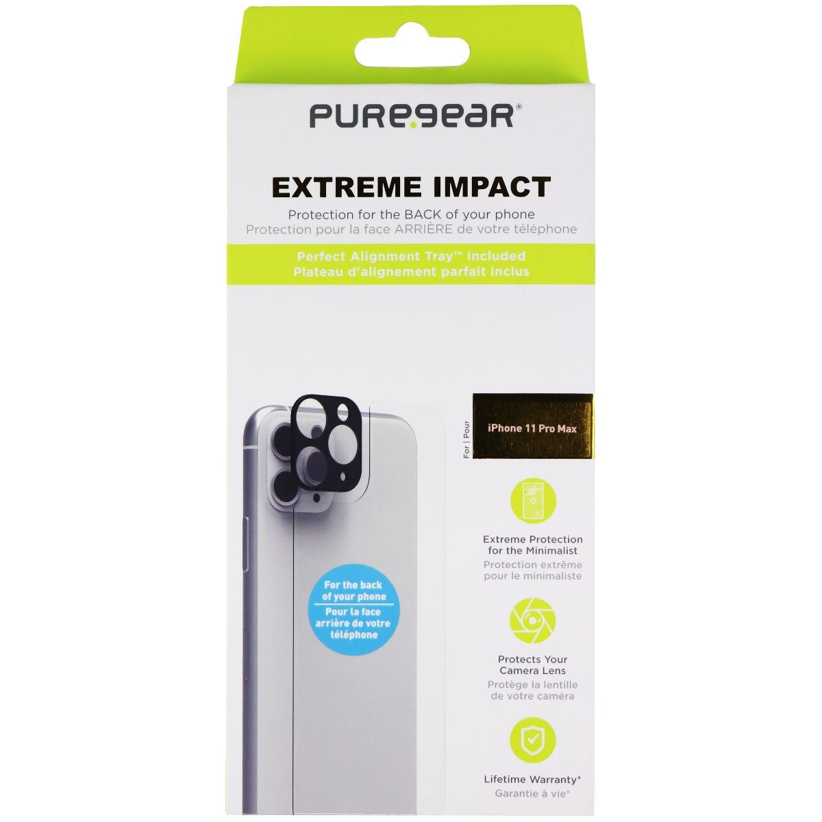 PureGear Extreme Impact Back Panel & Camera Protector for iPhone 11 Pro MAX Cell Phone - Screen Protectors PureGear    - Simple Cell Bulk Wholesale Pricing - USA Seller