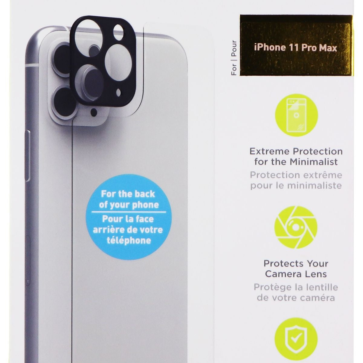 PureGear Extreme Impact Back Panel & Camera Protector for iPhone 11 Pro MAX Cell Phone - Screen Protectors PureGear    - Simple Cell Bulk Wholesale Pricing - USA Seller