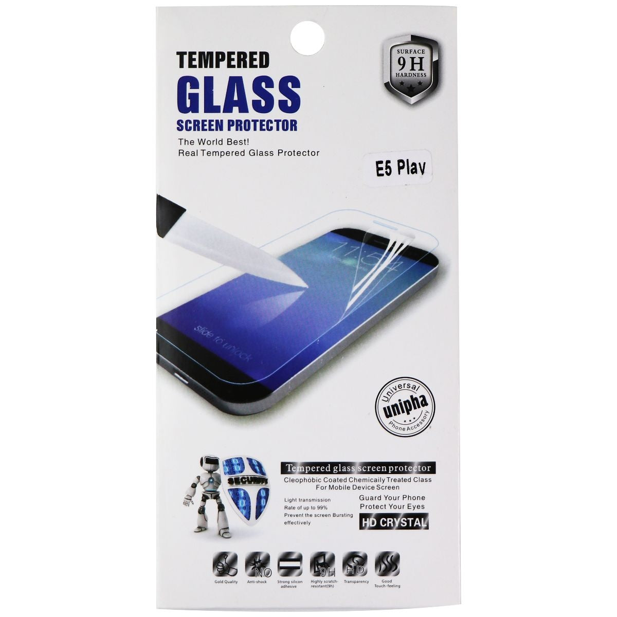 Tempered Glass 9H HD Crystal Screen Protector for Motorola E5 Play - Clear Cell Phone - Screen Protectors Unbranded    - Simple Cell Bulk Wholesale Pricing - USA Seller