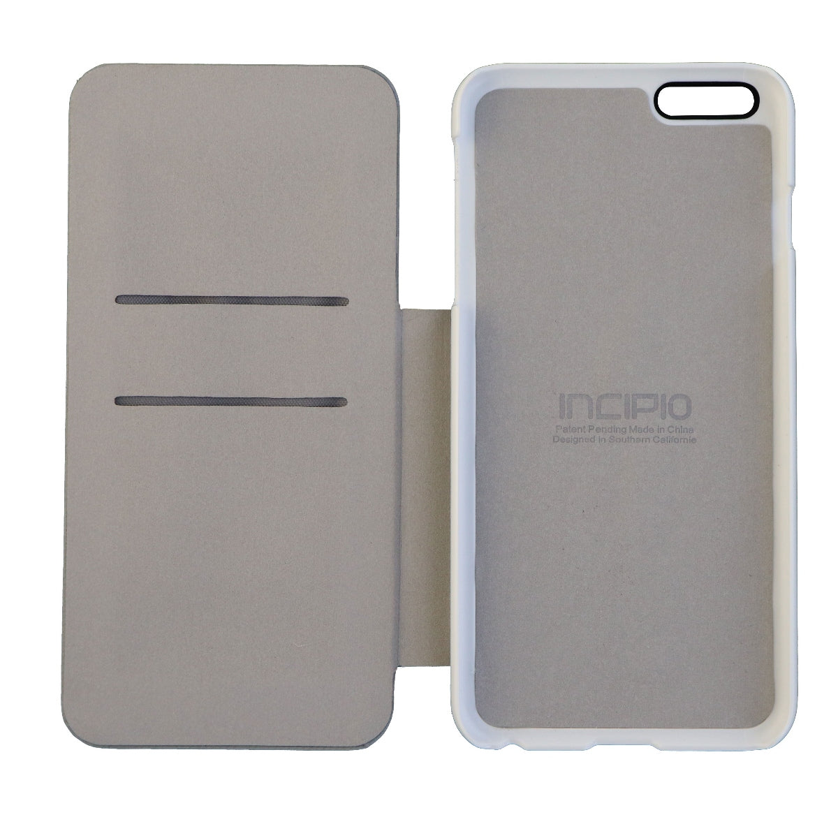 Incipio Highland Folio Wallet Case for iPhone 6 Plus 6s Plus White and Gray Cell Phone - Cases, Covers & Skins Incipio - Simple Cell Bulk Wholesale Pricing - USA Seller
