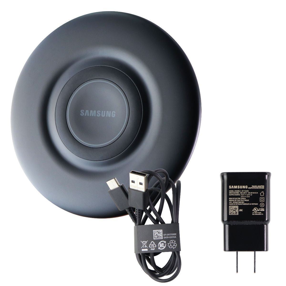 Samsung 9W Qi Certified Fast Charge Wireless Charger Pad (2019) - Black EP-P3105 Cell Phone - Chargers & Cradles Samsung - Simple Cell Bulk Wholesale Pricing - USA Seller