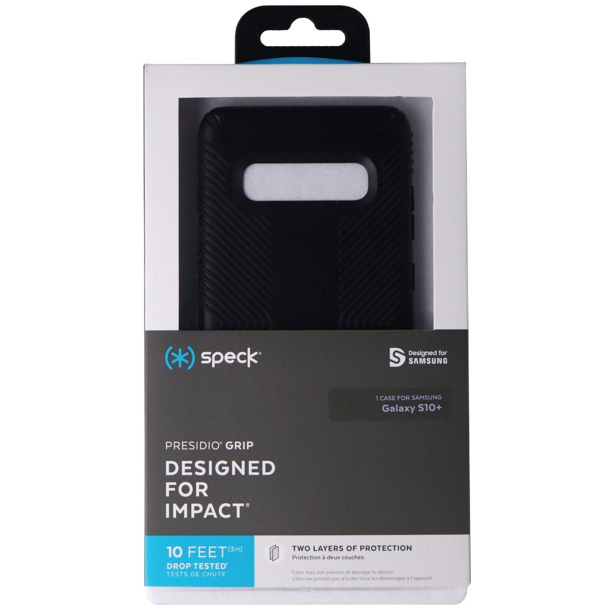 Speck Presidio Grip Series Case for Samsung Galaxy S10+ (Plus) - Black Cell Phone - Cases, Covers & Skins Speck - Simple Cell Bulk Wholesale Pricing - USA Seller