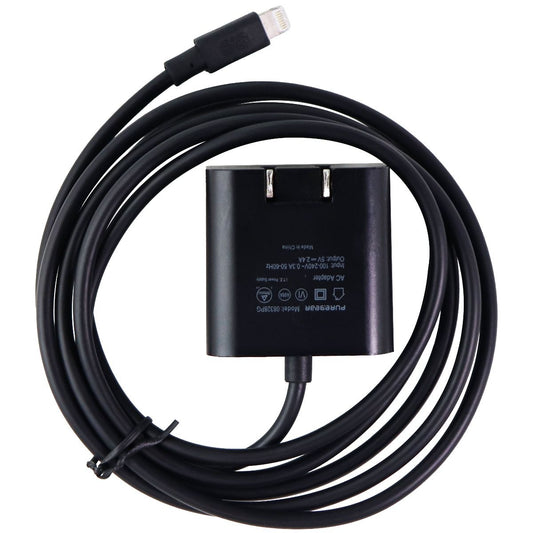 PureGear 12W (5-Ft) Lightning 8-Pin Wired Wall Charger for iPhone/iPad - Black Cell Phone - Chargers & Cradles PureGear - Simple Cell Bulk Wholesale Pricing - USA Seller