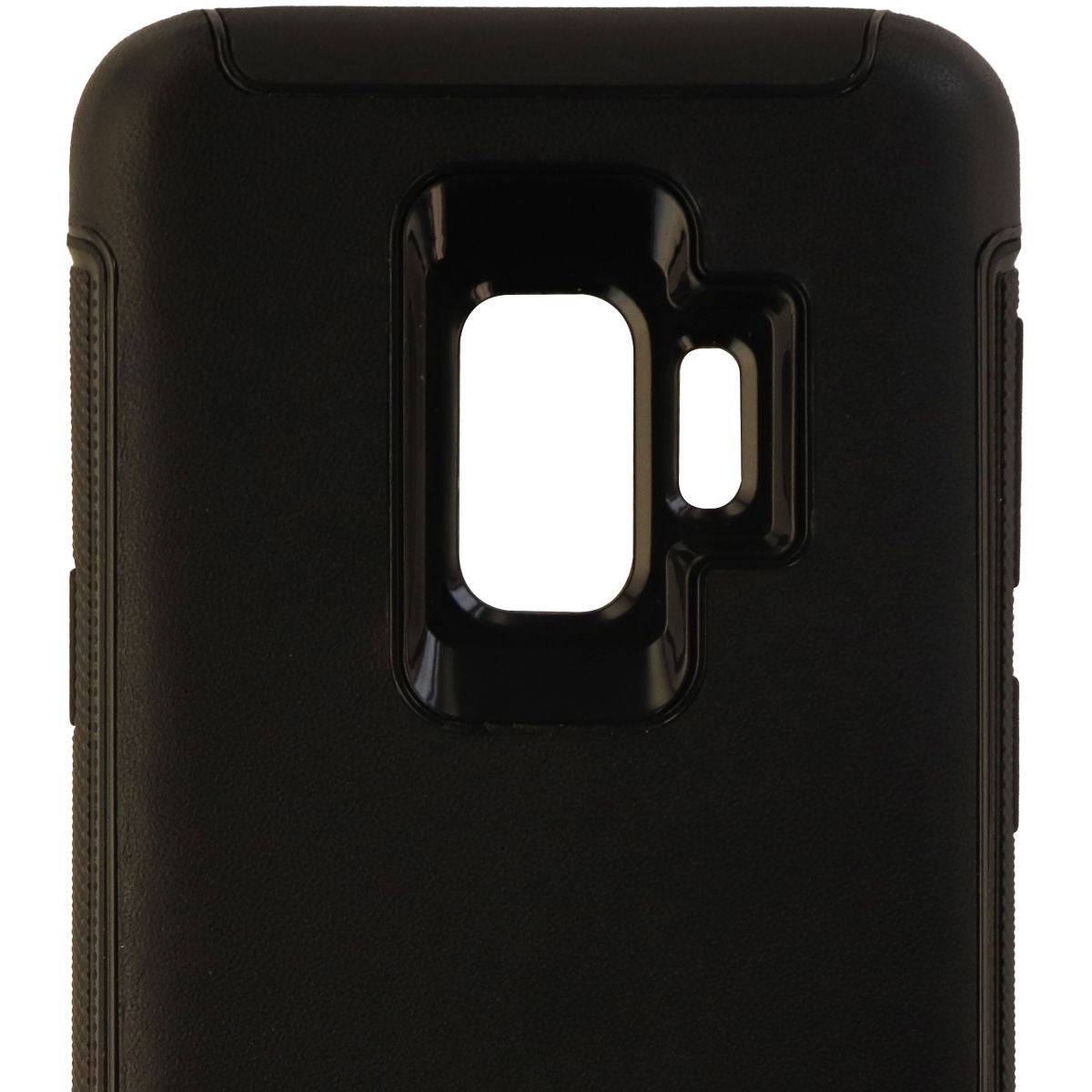 Granite Hybrid Genuine Leather Case Cover for Samsung Galaxy S9 - Black Cell Phone - Cases, Covers & Skins Granite - Simple Cell Bulk Wholesale Pricing - USA Seller