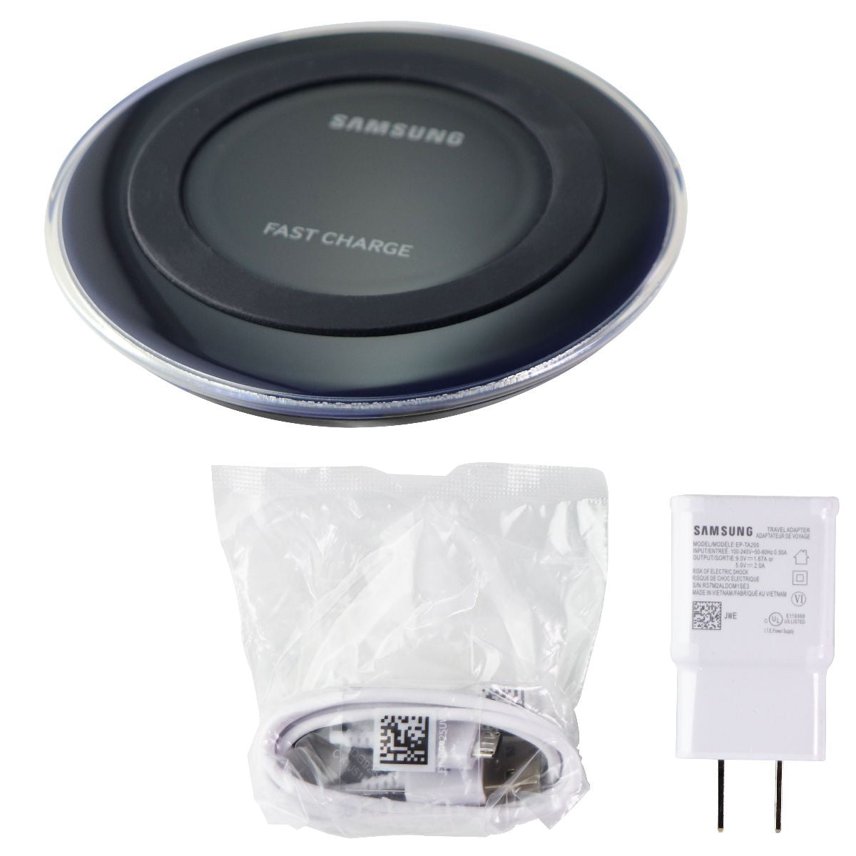 Samsung Fast Charge Wireless Qi Charging Pad with 2A Charger - Black (EP-PN920) Cell Phone - Chargers & Cradles Samsung - Simple Cell Bulk Wholesale Pricing - USA Seller