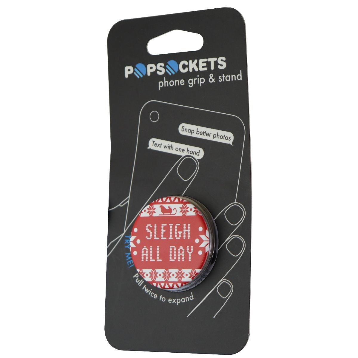PopSockets Original Holiday Cell Phone Grip & Stand - Sleigh All Day Cell Phone - Mounts & Holders PopSockets - Simple Cell Bulk Wholesale Pricing - USA Seller