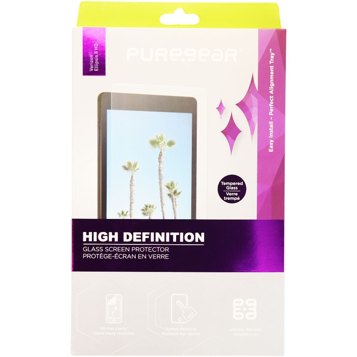 PureGear High Def Glass Screen Protector for Verizon Ellipsis 8 HD - Clear iPad/Tablet Accessories - Screen Protectors PureGear - Simple Cell Bulk Wholesale Pricing - USA Seller
