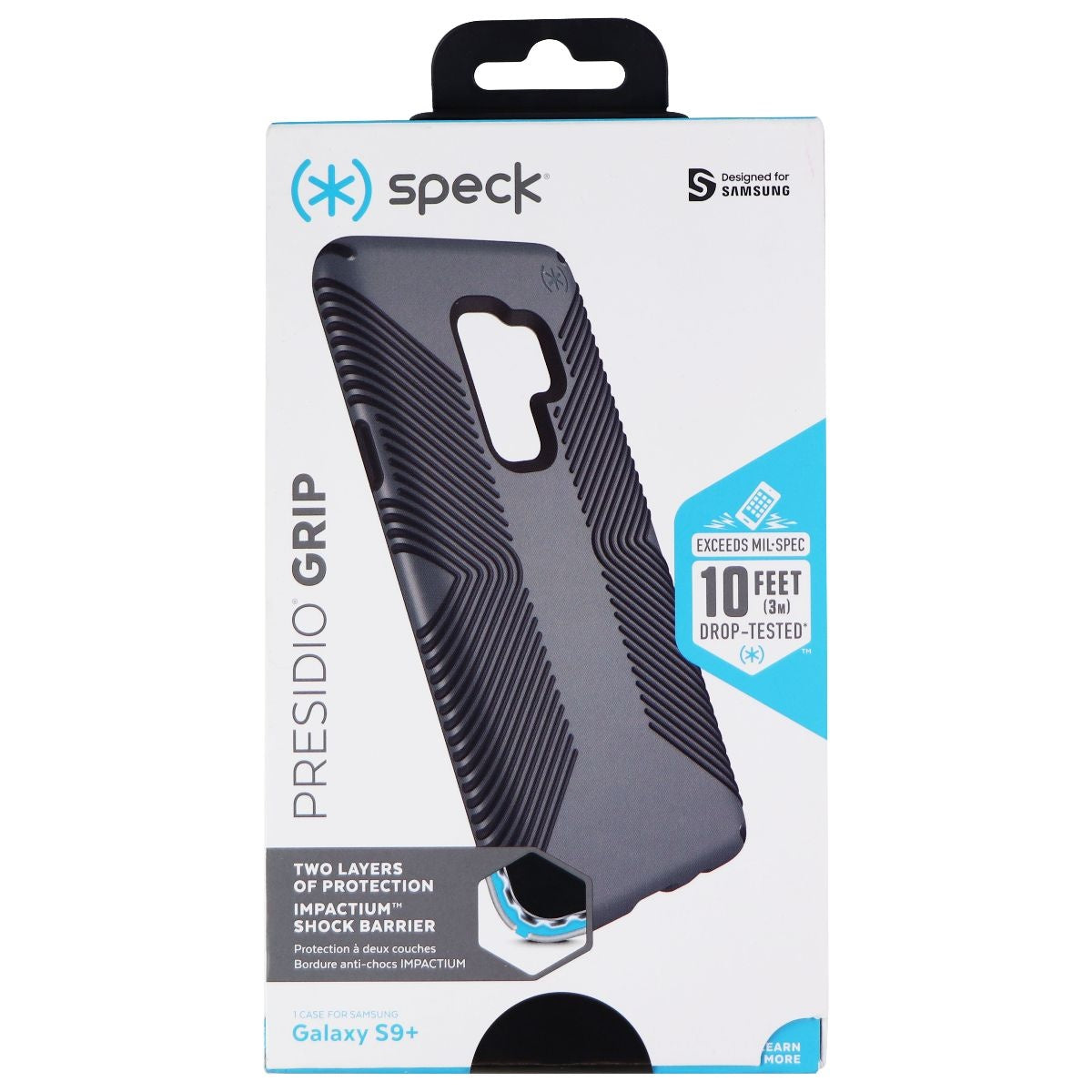 Speck Presidio Grip Hard Case for Samsung Galaxy (S9+) - Graphite Gray/Charcoal Cell Phone - Cases, Covers & Skins Speck - Simple Cell Bulk Wholesale Pricing - USA Seller
