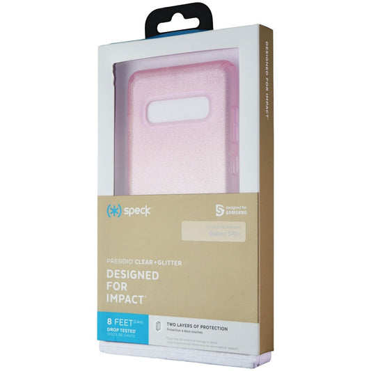 Speck Presidio Clear + Glitter Hard Case for (S10+) - Gold Glitter/Bella Pink Cell Phone - Cases, Covers & Skins Speck - Simple Cell Bulk Wholesale Pricing - USA Seller