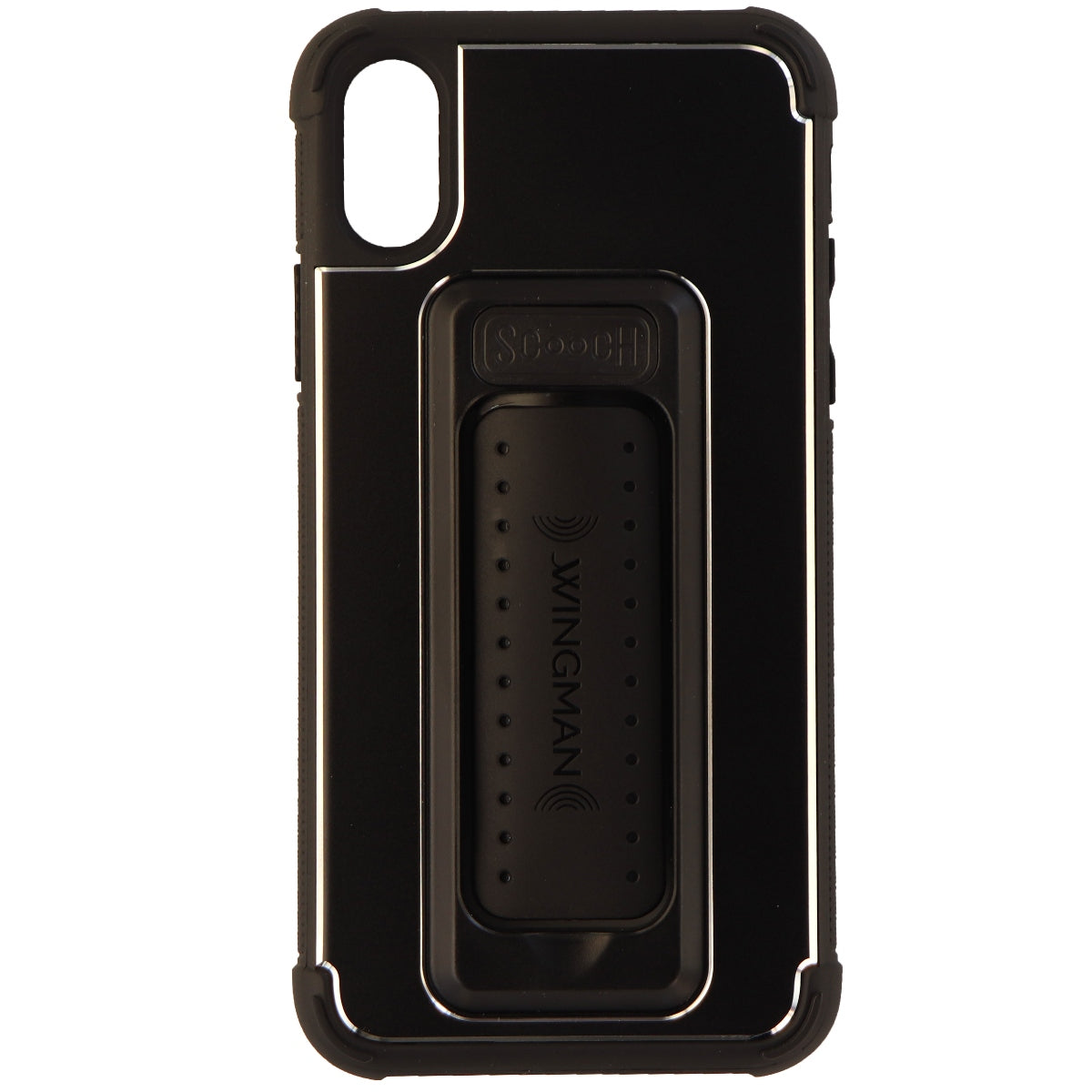 Scooch Wingman Series 5-in-1 Metallic Case Cover for Apple iPhone X (10) - Black Cell Phone - Cases, Covers & Skins Scooch - Simple Cell Bulk Wholesale Pricing - USA Seller