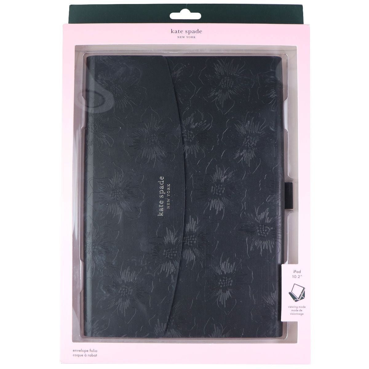 Kate Spade Envelope Folio Case for Apple iPad 10.2 - Reverse Hollyhock/Black iPad/Tablet Accessories - Cases, Covers, Keyboard Folios Kate Spade - Simple Cell Bulk Wholesale Pricing - USA Seller