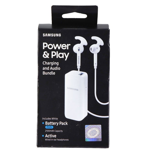 Samsung Power & Play Bundle - Active In-Ear Headset and Battery Pack - White Cell Phone - Accessory Bundles Samsung    - Simple Cell Bulk Wholesale Pricing - USA Seller