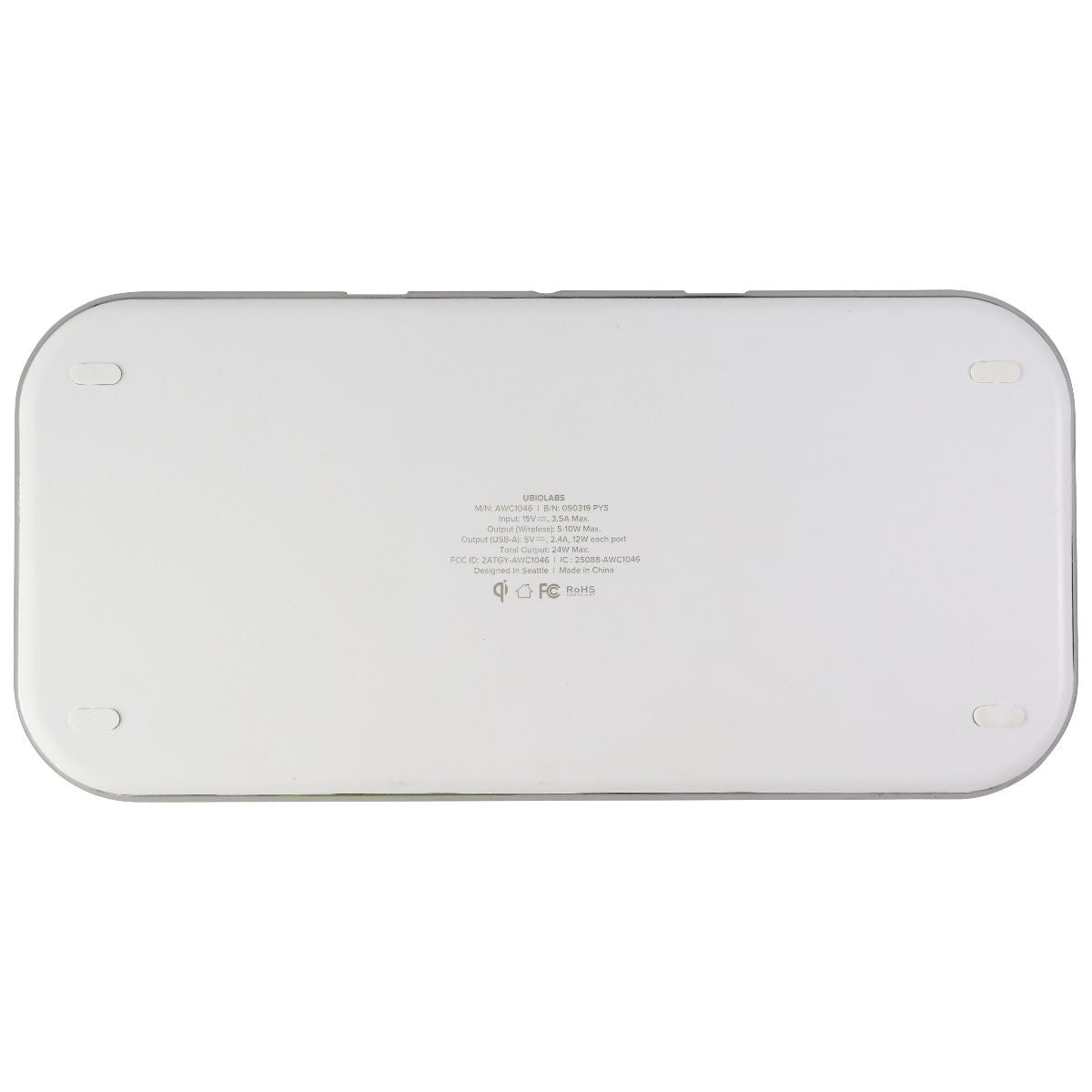 ubiolabs 10-Watt Wireless Fast Charging Pad (WCB123) for Qi Devices - White Cell Phone - Chargers & Cradles ubiolabs - Simple Cell Bulk Wholesale Pricing - USA Seller