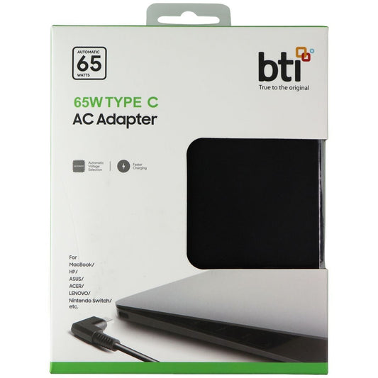 BTI 65W USB-C AC Wall Power Adapter (65WUSB-C-BTI) - Black
