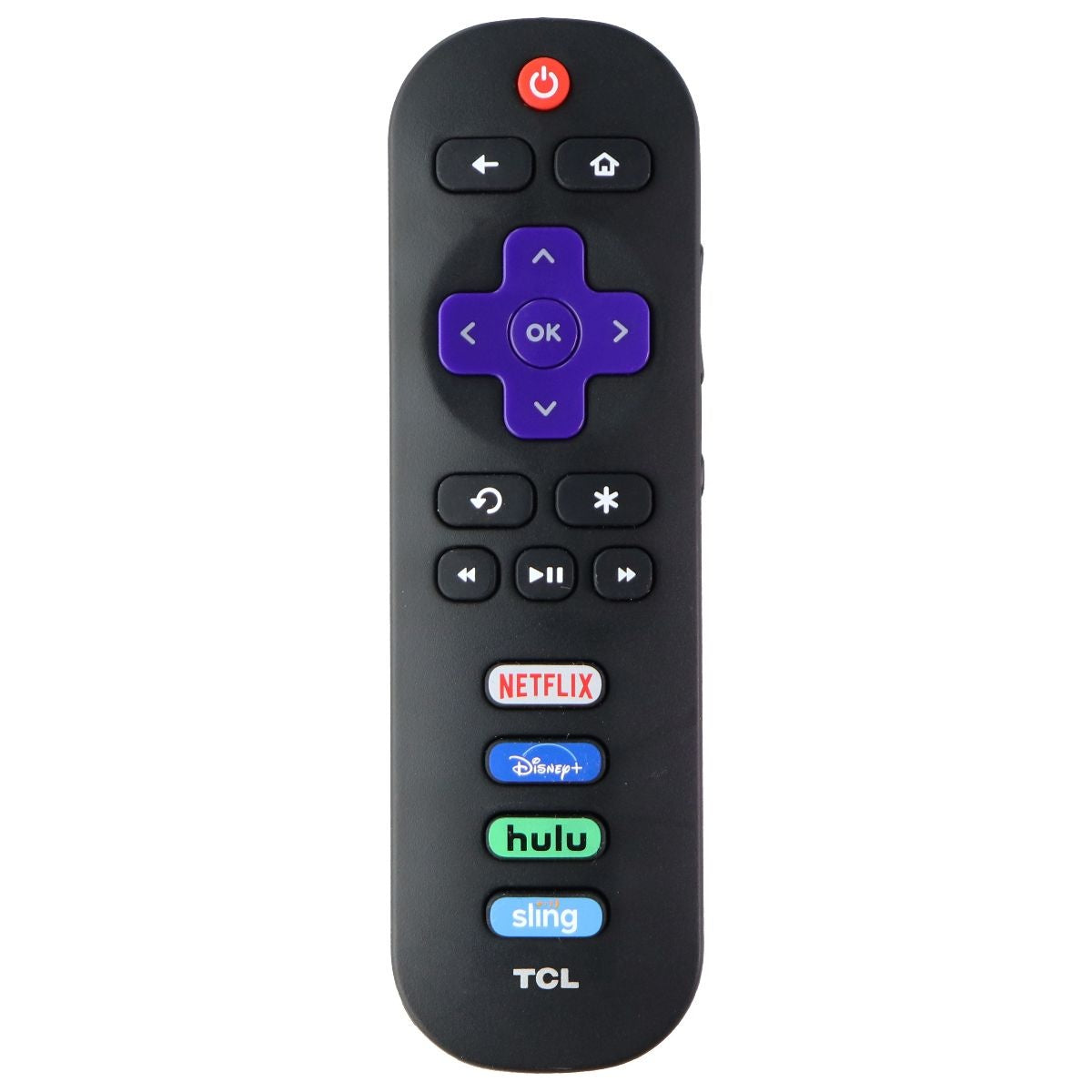 TCL Remote with Netflix/Disney/Hulu/Sling Keys for TCL TVs - Black