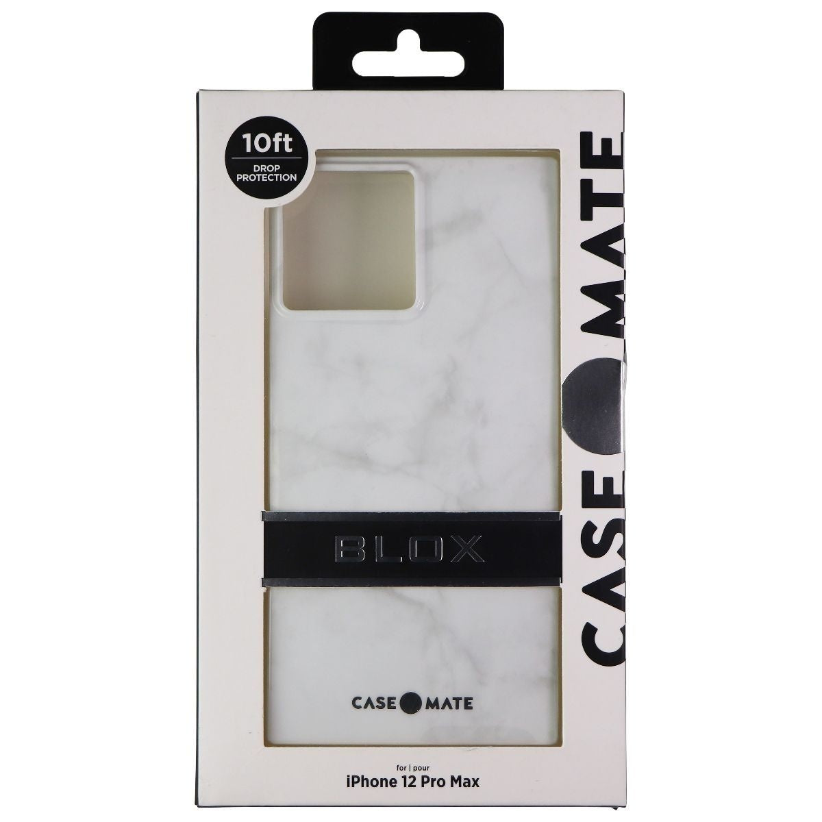 Case-Mate BLOX Series Rectangular Case for iPhone 12 Pro Max - White Marble