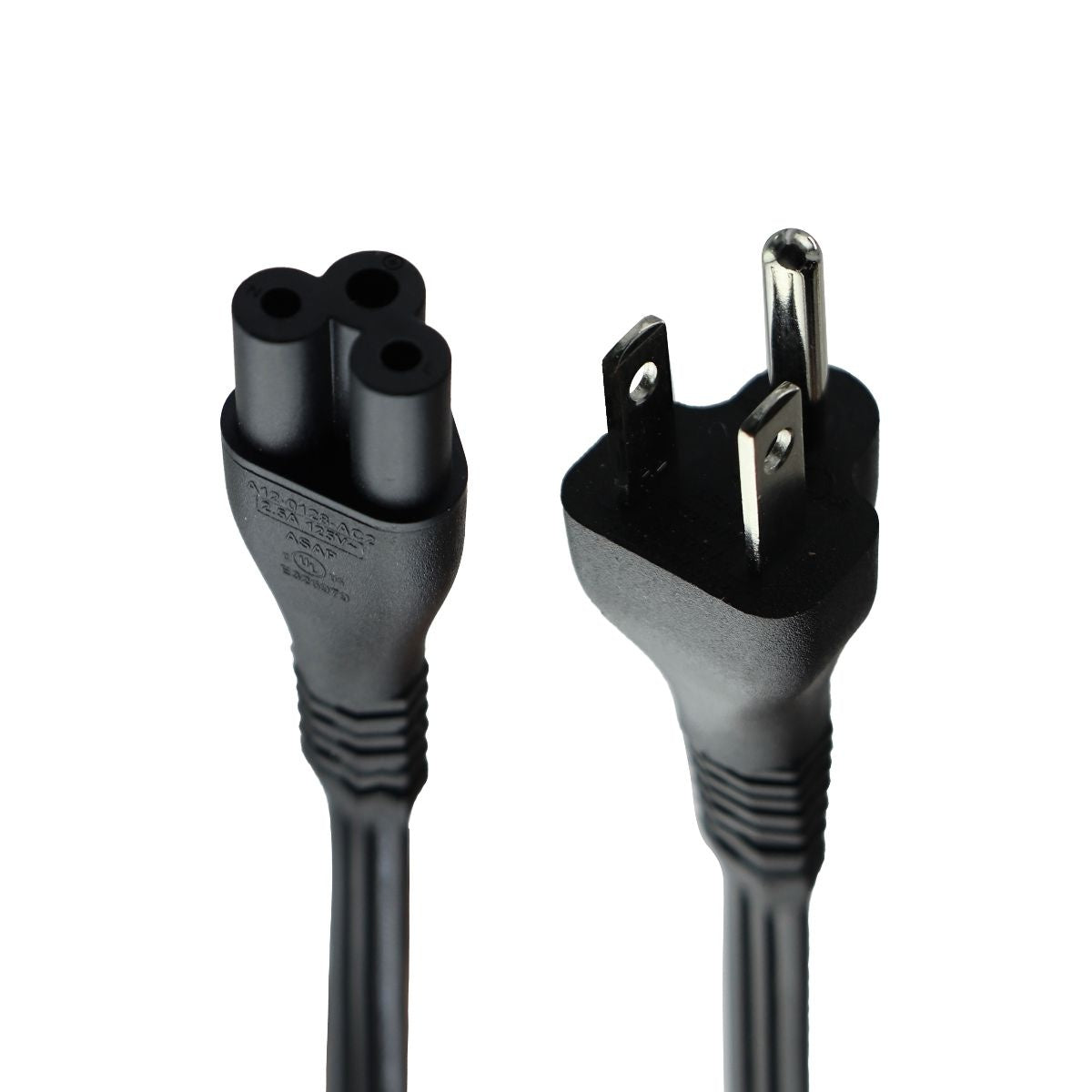 ASAP 3-Prong Power Supply Cable Grounded Cord (3.3FT) - BLACK Cell Phone - Cables & Adapters ASAP - Simple Cell Bulk Wholesale Pricing - USA Seller