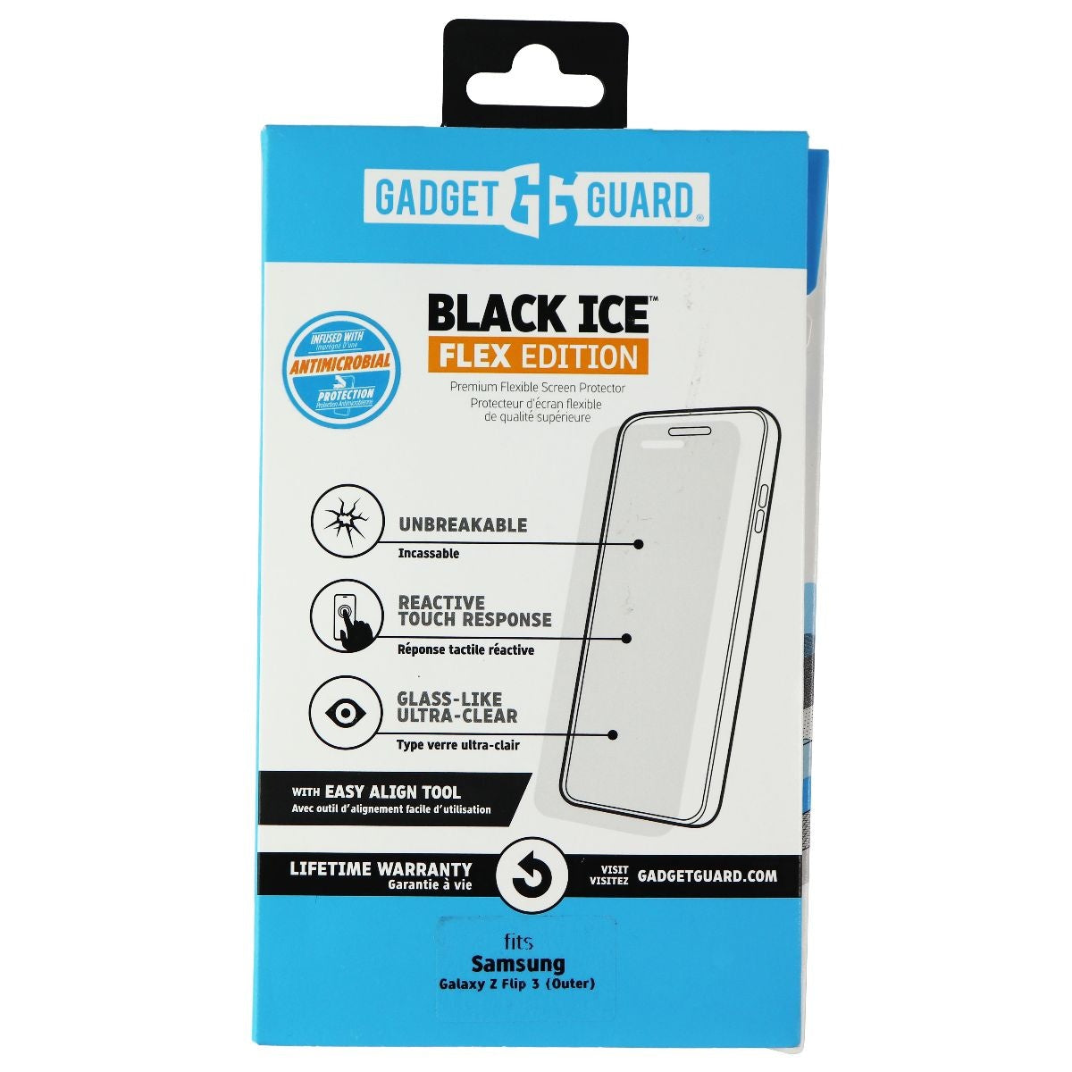 Gadget Guard Black Ice Flex Edition Screen Protector for Samsung Galaxy Z Flip 3 Cell Phone - Screen Protectors Gadget Guard    - Simple Cell Bulk Wholesale Pricing - USA Seller