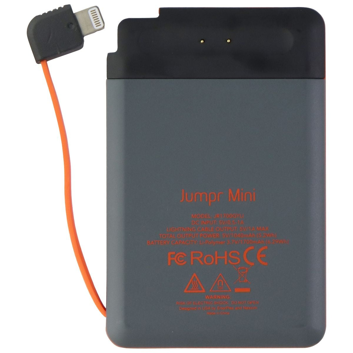 EnerPlex Jumpr 1700 mAh Mini-L Power Bank for iPhones, iPods and iPads Cell Phone - Chargers & Cradles EnerPlex    - Simple Cell Bulk Wholesale Pricing - USA Seller