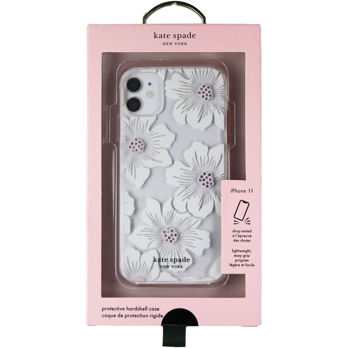 Kate Spade Hardshell Case for Apple iPhone 11 - White Hollyhock/Clear Cell Phone - Cases, Covers & Skins Kate Spade    - Simple Cell Bulk Wholesale Pricing - USA Seller