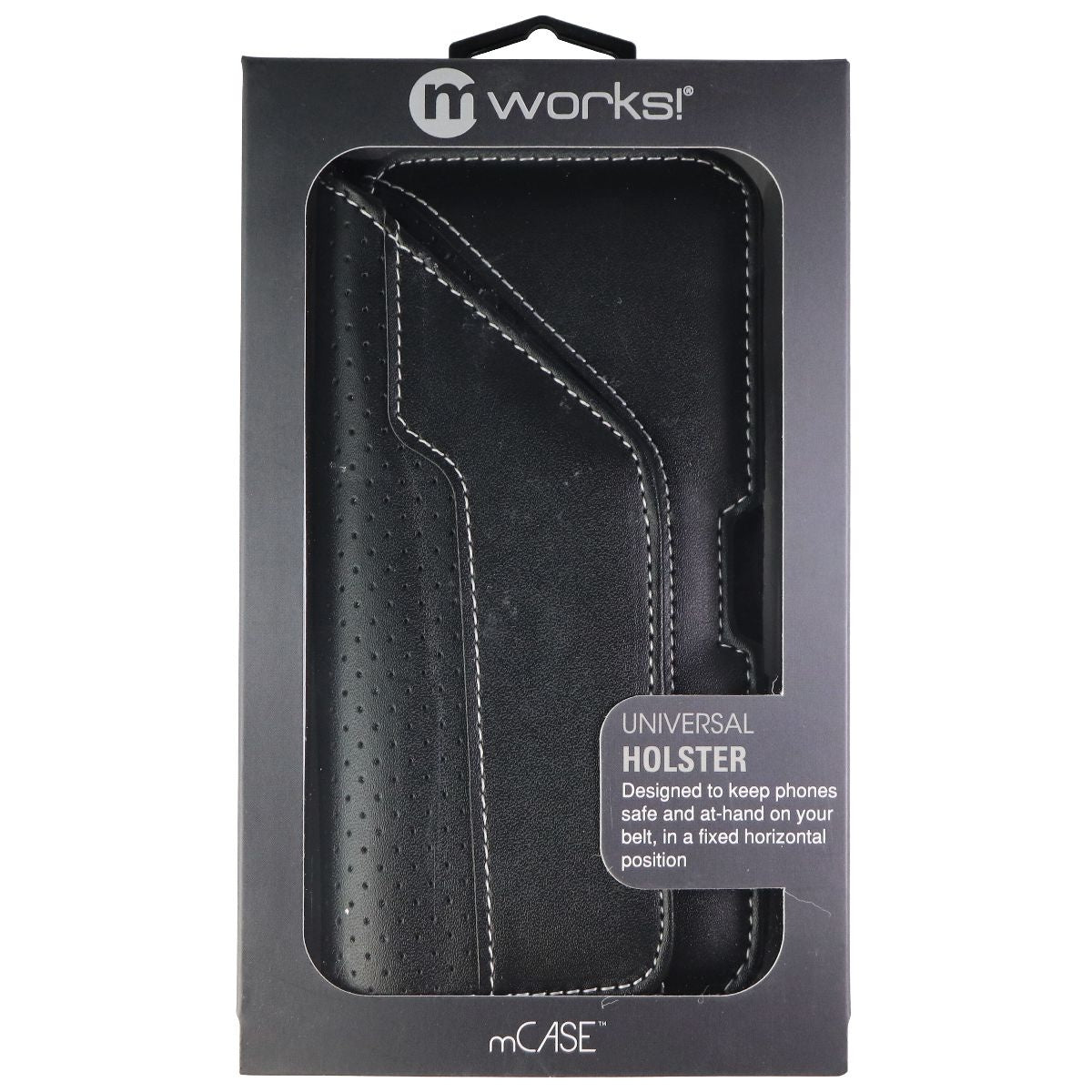 mWorks! Universal Holster Pouch Case for Up to 6-inch Smartphones - Black/White Cell Phone - Cases, Covers & Skins mWorks!    - Simple Cell Bulk Wholesale Pricing - USA Seller