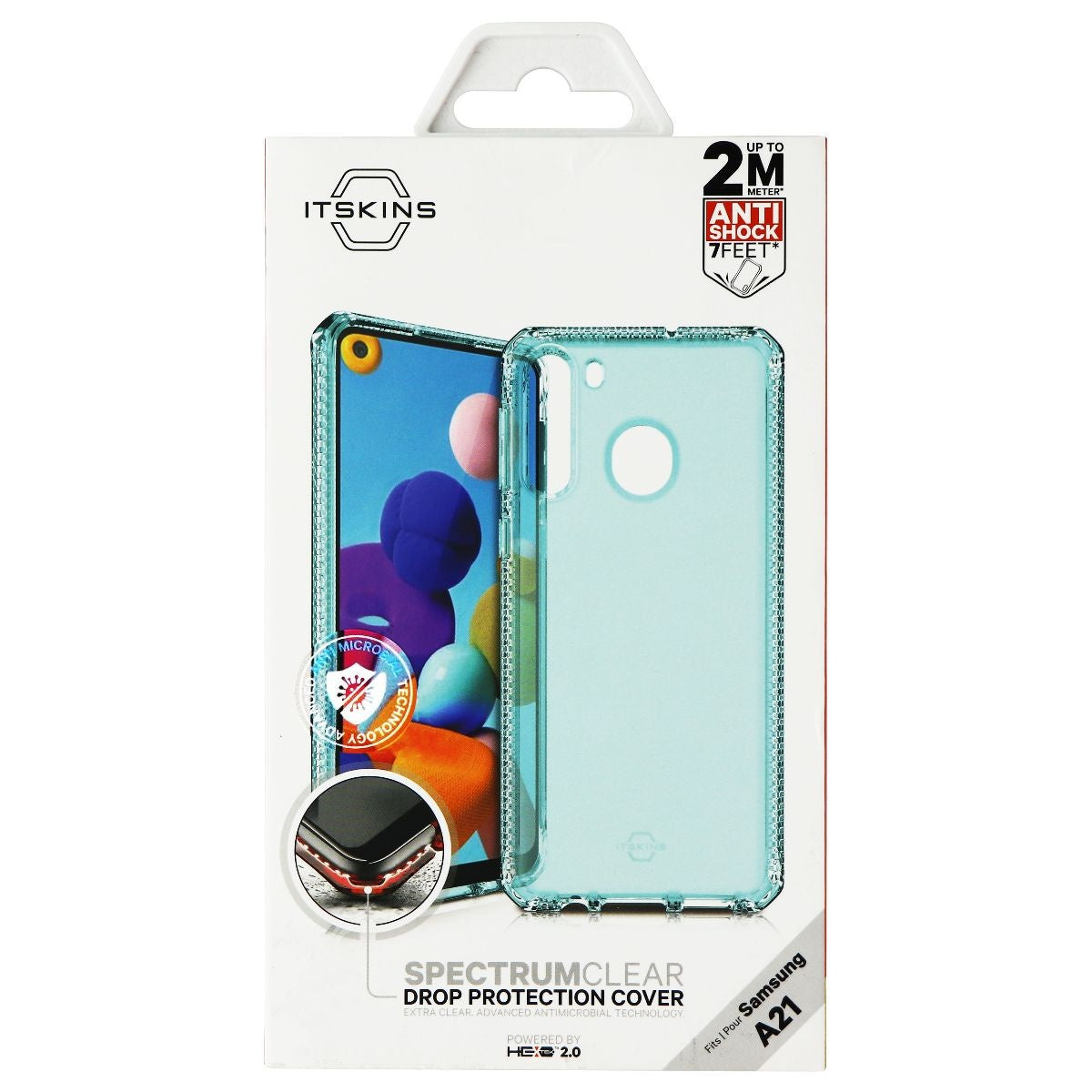 ITSKINS - Spectrum Clear - Designed for Samsung A21 - Translucent/Blue Cell Phone - Cases, Covers & Skins ITSKINS    - Simple Cell Bulk Wholesale Pricing - USA Seller