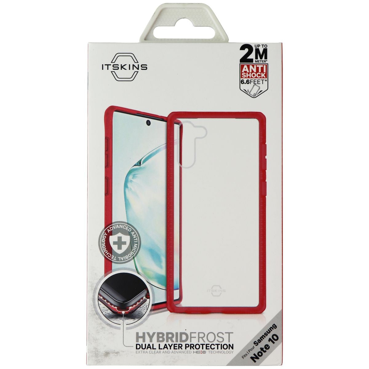 ITSKINS Hybrid Frost Dual Layer Case for Samsung Galaxy Note10 - Red/Clear Cell Phone - Cases, Covers & Skins ITSKINS - Simple Cell Bulk Wholesale Pricing - USA Seller