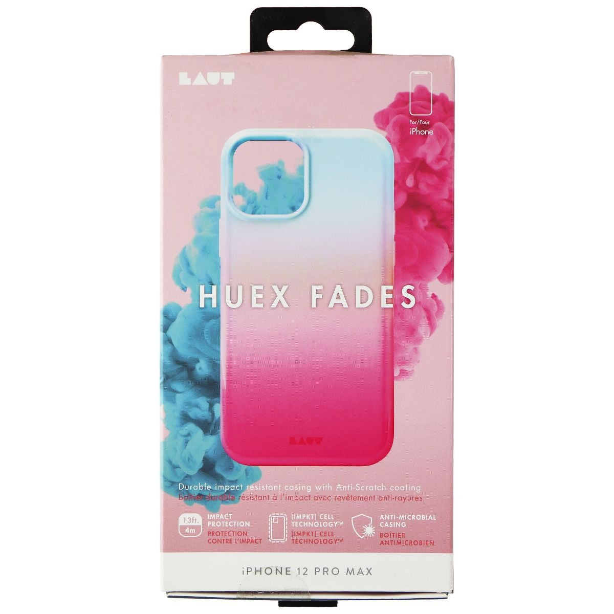 LAUT Huex Fades Impact Case for Apple iPhone 12 Pro Max - Summer Blue/Pink Cell Phone - Cases, Covers & Skins Laut    - Simple Cell Bulk Wholesale Pricing - USA Seller