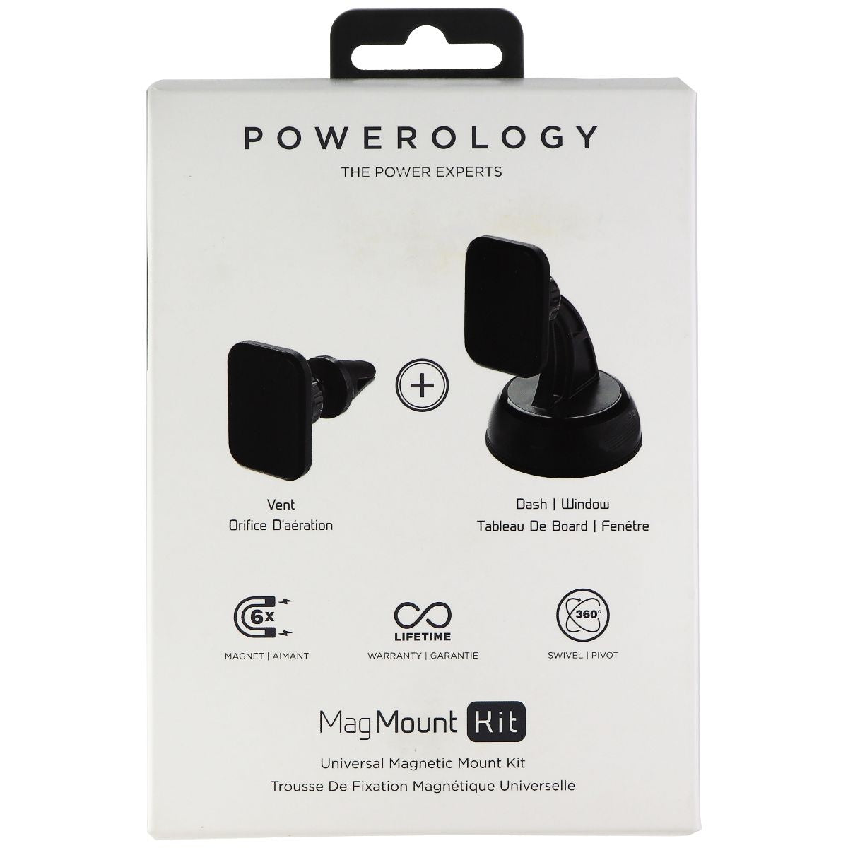 Powerology MagMount Kit Universal Mount System For Vent Dashboard and Window Cell Phone - Chargers & Cradles Powerology - Simple Cell Bulk Wholesale Pricing - USA Seller